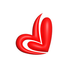 3d rendering Social Media Heart icon online social communication applications concept
