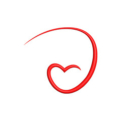 3d rendering Social Media Heart icon online social communication applications concept
