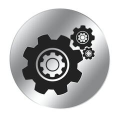 silver cog gear icon
