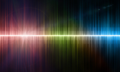 Colored sound waves on a black background