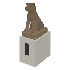 ハチ公像のイラスト