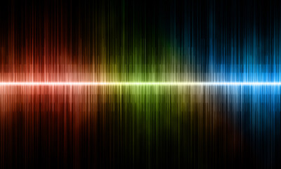 Fototapeta Colored sound wave on black background obraz
