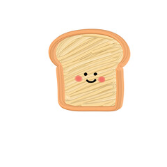 Cute doodle food drawn with oil brushes, the colors are beautiful,  bright and simple. 