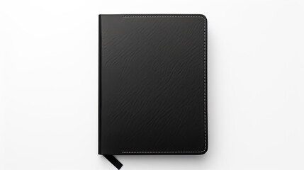 Minimalist Essential: Black Notebook Diary with a Blank Cover Set against a White Background
