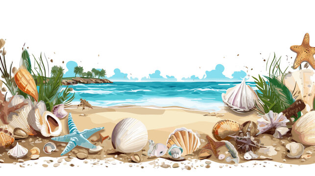 Serene Coastal Beauty Captivating Seashore Banner Unveiling Nature's Tranquil Majesty