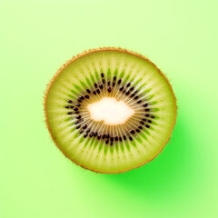 Kiwi Fruit on Green Background. generative ai