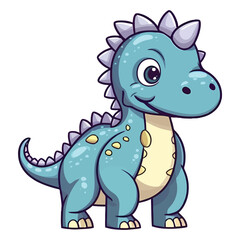 Ancient Cuteness: Adorable Iguanodon Dinosaur in a Whimsical 2D Illustration