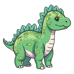 Fototapeta premium Ancient Cuteness: Adorable Iguanodon Dinosaur in a Whimsical 2D Illustration