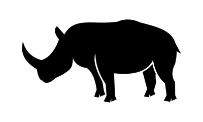 silhouette of rhino vector logo
