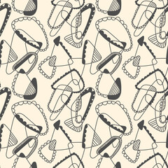 Abstract seamless pattern with line hand drawn geometry elements