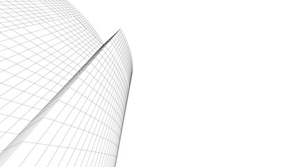 abstract buildings architectural drawing 3d