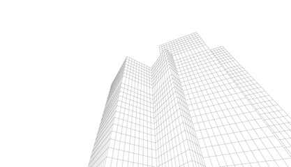 Fototapeta premium abstract buildings architectural drawing 3d