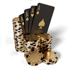 Poker chips and cards