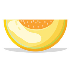 Cute fresh yellow melon illustration