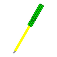 Green Color Screwdriver Vector Graphic Design