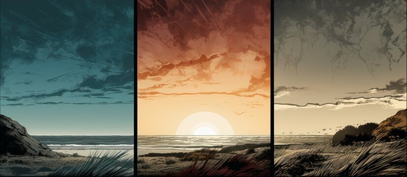 Comic book template. Generative AI