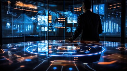 The beautiful interface of digital technology in the modern world, generative ai