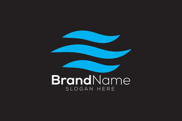 Minimal and Trendy Letter E wave Logo Design vector Template