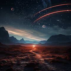 spectacular long exposure on city streets and new worlds Generative AI