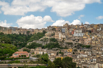 Fototapeta na wymiar Panorama of baroque city upper Ragusa, Sicilia, Italy
