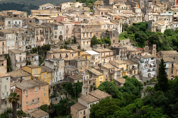 Fototapeta na wymiar Housesof baroque city Ragusa Ibla, Sicilia, Italy