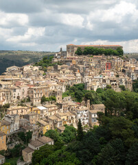 Fototapeta na wymiar Panorama of baroque city Ragusa Ibla, Sicilia, Italy