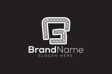 Staging and rigging letter G logo design vector template