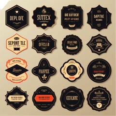a set of sale badges featuring high-quality tags and labels in various styles