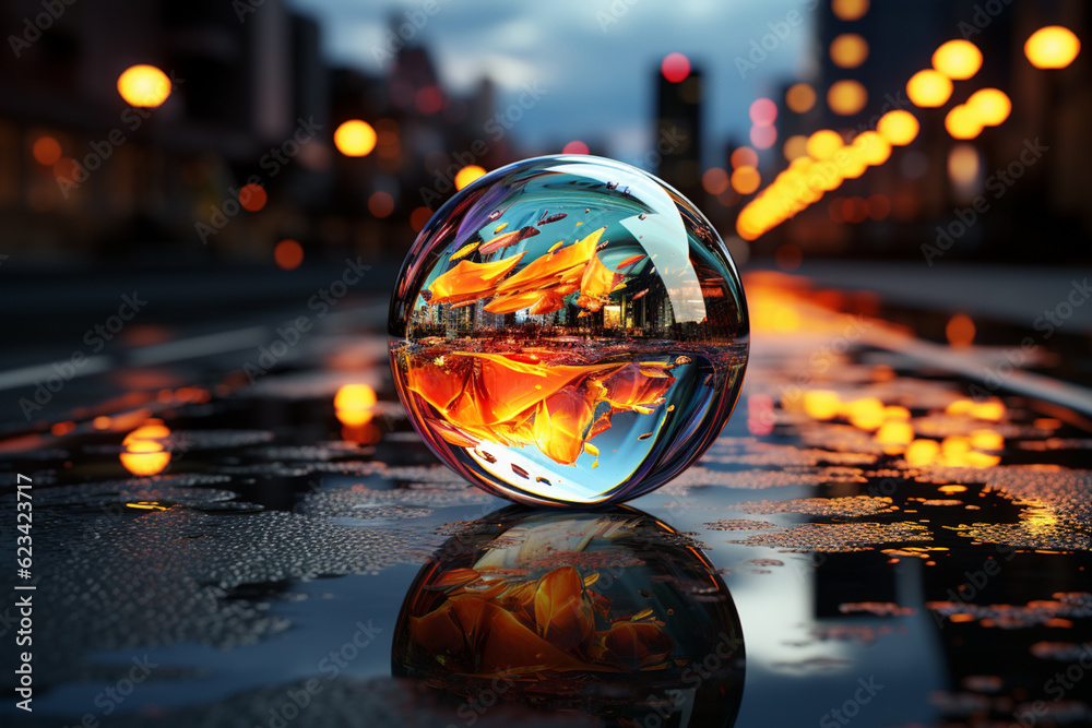 Poster fisheye lens, capturing its unique wide-angle perspective and distortion effect. generative ai techn