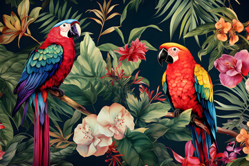 Feathers of the Forest: Colorful Parrots in the Tropical Rainforest