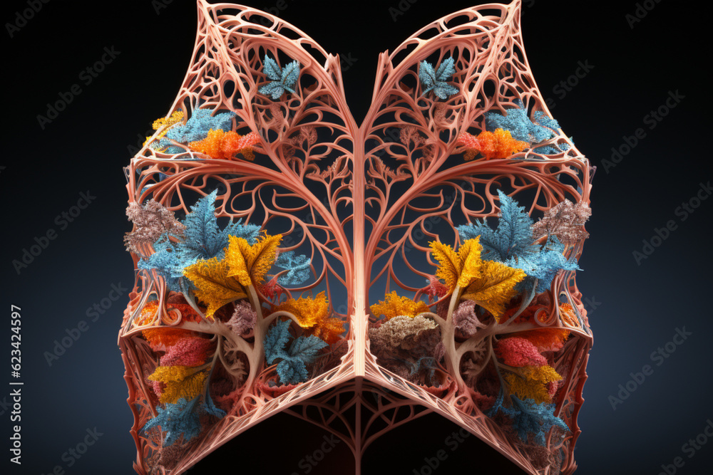 Poster a ct scan image of the lungs, showcasing the bronchial tree in detail and helping to diagnose respir
