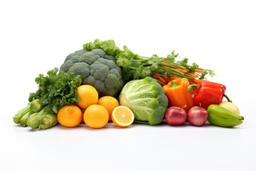 Fototapeta na wymiar Fresh vegetable on white background. AI generated