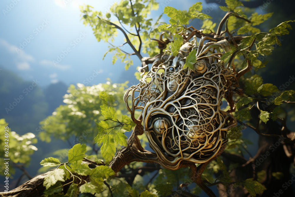 Fototapete a bronchial tree model used for educational purposes, demonstrating the branching pattern and allowi