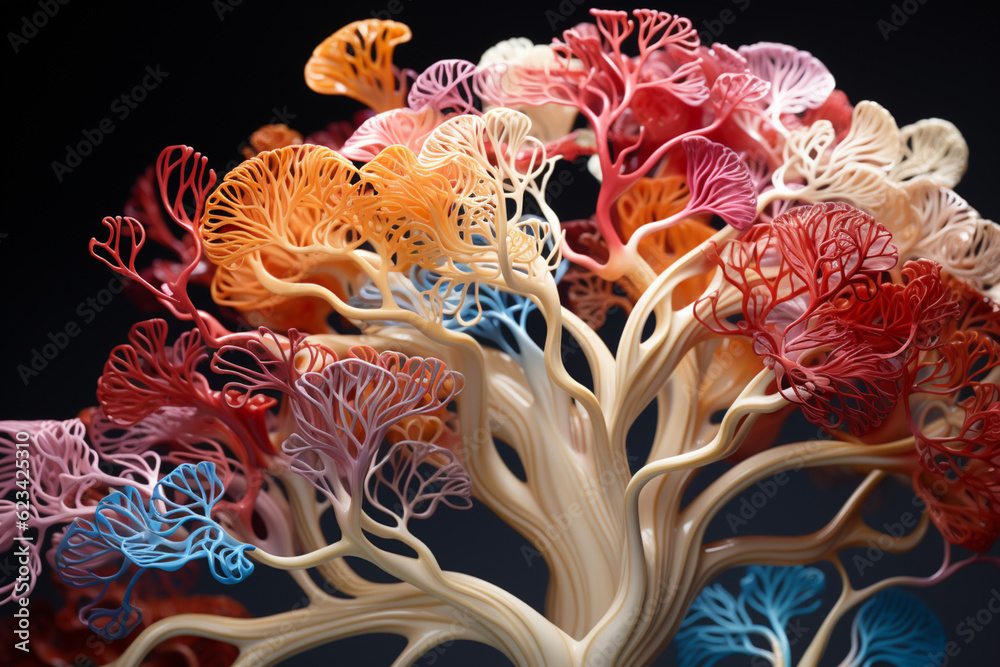 Poster  healthy bronchial tree specimen, showcasing its intricate structure and branching pattern. Generative AI technology.
