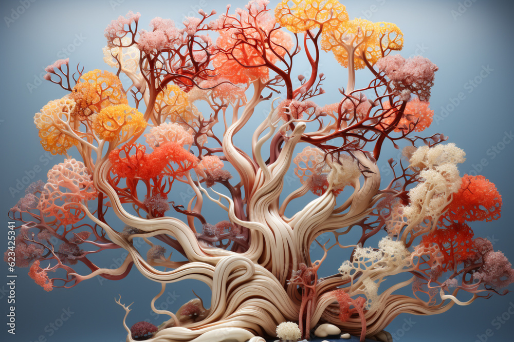 Poster  healthy bronchial tree specimen, showcasing its intricate structure and branching pattern. Generative AI technology.