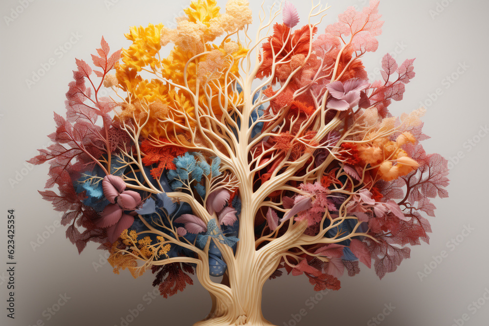 Poster  healthy bronchial tree specimen, showcasing its intricate structure and branching pattern. Generative AI technology.