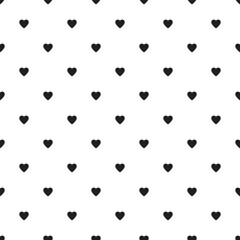 Vector simple seamless pattern with hearts. Repeatable background for Valentine's day. Fashion love print.