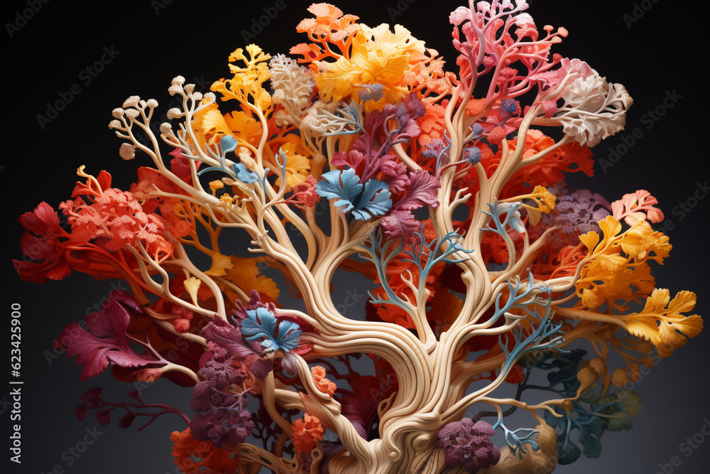 Poster a bronchial tree model with removable parts, allowing for a closer examination of individual bronchi