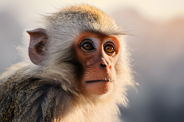 close up of a baboon monkey