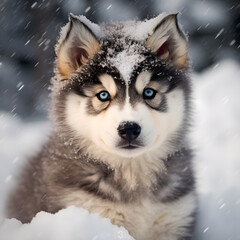 Obraz premium malamute puppy in nature