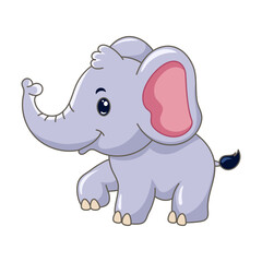 Obraz premium cute baby elephant cartoon smiling