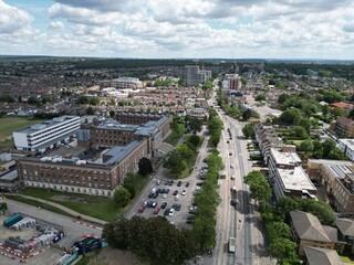 Walthamstow Forest road East London drone, aerial