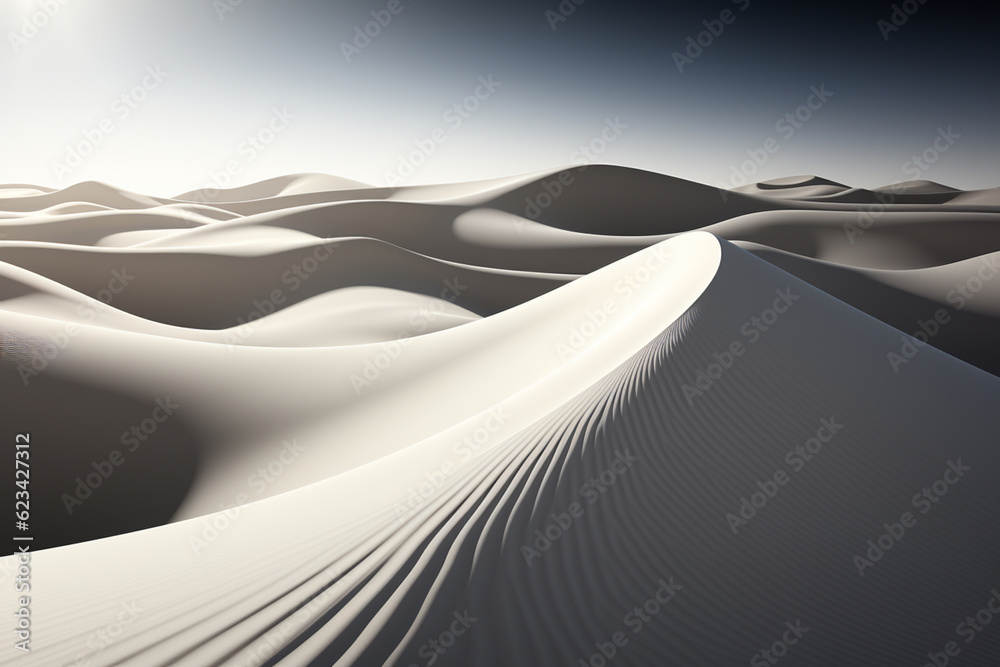 Aufkleber sand dunes, emphasizing the contrast between light and shadow, and the undulating forms of the deser