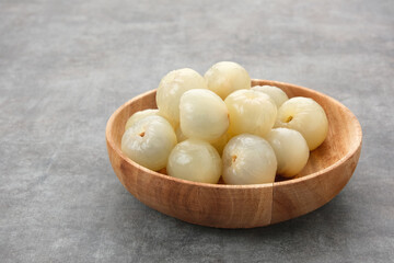 Fresh Peeled Lychee on bowl
