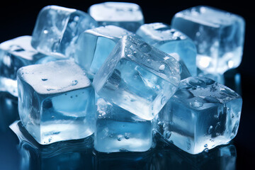 Obraz premium Ice Cubes AI generated Graphic Design
