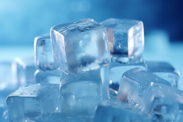 Obraz premium Ice Cubes AI generated Graphic Design