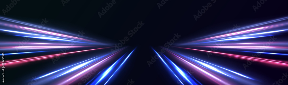 Poster laser beams luminous abstract sparkling isolated on a transparent background. acceleration speed mot