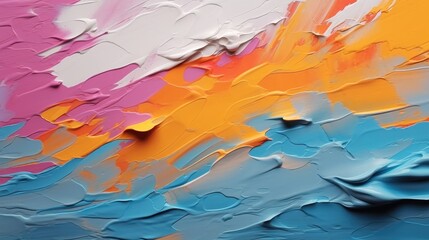 Abstract oil paint texture on background, Rough colorful multi colored art painting texture.