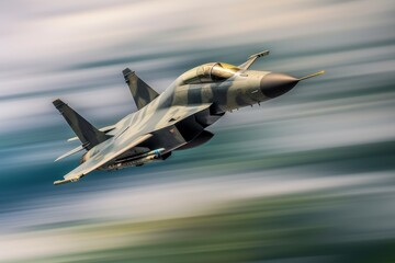 Fighter jet slices through the sky at supersonic speed. Generative AI 9 - obrazy, fototapety, plakaty