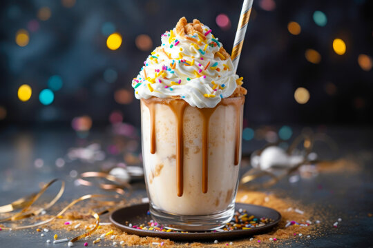 caramel ice cream milkshake generative ai